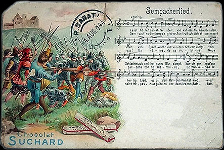 Postkarte Suchard Sempacherlied